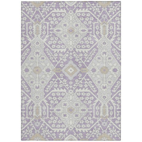 Homeroots 3' Versatile Floral Indoor Outdoor Area Rug In Artichoke Green, Ivory, And Gray - Washable Design 3' X 5' Polyester 590064