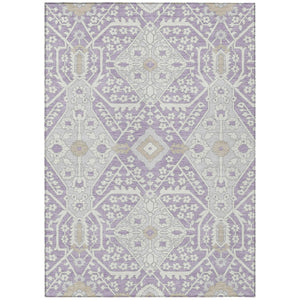 Homeroots 3' Versatile Floral Indoor Outdoor Area Rug In Artichoke Green, Ivory, And Gray - Washable Design 5' X 8' Polyester 590065