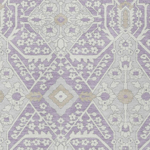 Homeroots 3' Versatile Floral Indoor Outdoor Area Rug In Artichoke Green, Ivory, And Gray - Washable Design 5' X 8' Polyester 590065