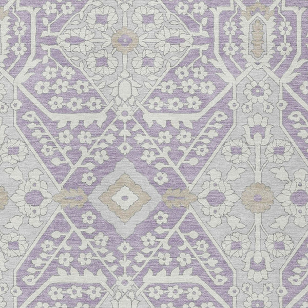 Homeroots 3' Versatile Floral Indoor Outdoor Area Rug In Artichoke Green, Ivory, And Gray - Washable Design 5' X 8' Polyester 590065