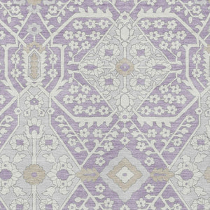 Homeroots 3' Versatile Floral Indoor Outdoor Area Rug In Artichoke Green, Ivory, And Gray - Washable Design 8' X 10' Polyester 590067