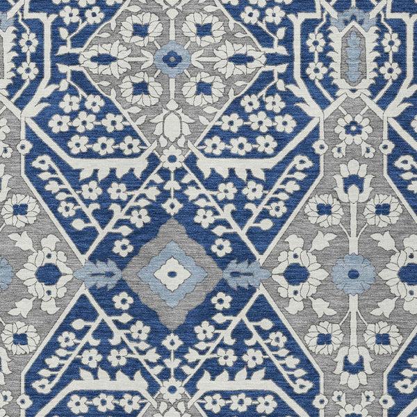 Homeroots 3' Versatile Floral Indoor Outdoor Area Rug In Artichoke Green, Ivory, And Gray - Washable Design 5' X 8' Polyester 590071