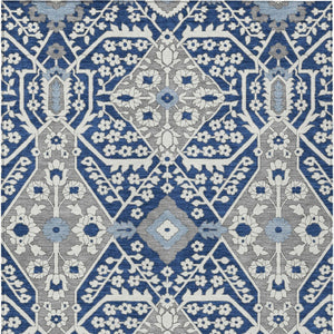 Homeroots 3' Versatile Floral Indoor Outdoor Area Rug In Artichoke Green, Ivory, And Gray - Washable Design 8' X 10' Polyester 590073