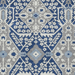 Homeroots 3' Versatile Floral Indoor Outdoor Area Rug In Artichoke Green, Ivory, And Gray - Washable Design 8' X 10' Polyester 590073