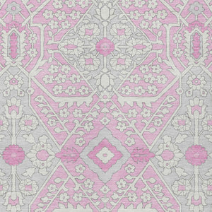 Homeroots 3' Versatile Floral Indoor Outdoor Area Rug In Artichoke Green, Ivory, And Gray - Washable Design 5' X 8' Polyester 590077