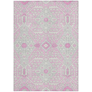 Homeroots 3' Versatile Floral Indoor Outdoor Area Rug In Artichoke Green, Ivory, And Gray - Washable Design 9' X 12' Polyester 590080