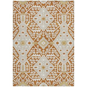 Homeroots 3' Versatile Floral Indoor Outdoor Area Rug In Artichoke Green, Ivory, And Gray - Washable Design 8' X 10' Polyester 590085