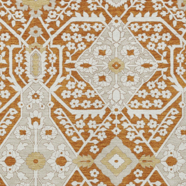 Homeroots 3' Versatile Floral Indoor Outdoor Area Rug In Artichoke Green, Ivory, And Gray - Washable Design 9' X 12' Polyester 590086