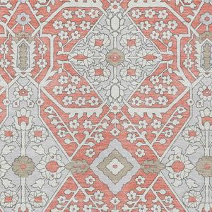 Homeroots 3' Versatile Floral Indoor Outdoor Area Rug In Artichoke Green, Ivory, And Gray - Washable Design 8' X 10' Polyester 590091