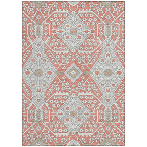 Homeroots 3' Versatile Floral Indoor Outdoor Area Rug In Artichoke Green, Ivory, And Gray - Washable Design 9' X 12' Polyester 590092