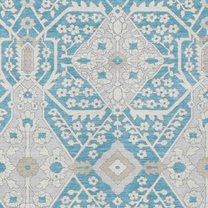 Homeroots 3' Versatile Floral Indoor Outdoor Area Rug In Artichoke Green, Ivory, And Gray - Washable Design 8' X 10' Polyester 590097