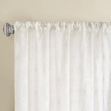 Madison Park Gemma Modern/Contemporary Sheer Embroidered Window Curtain MP40-1594 White