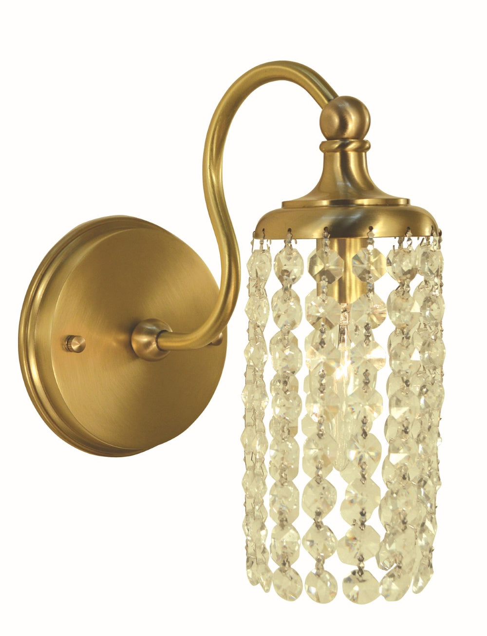 Framburg 1-light Elegant Eliana Sconce With Handcrafted Crystal Diffuser For Timeless Home Illumination Brushed Brass Metal 5901 Br