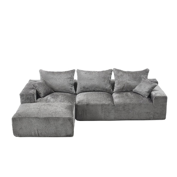 English Elm United We Win L-Shaped Chenille Sofa – Plush Comfort, Spacious Design, No Assembly Required, Modern Style W1568S00123-GIGA