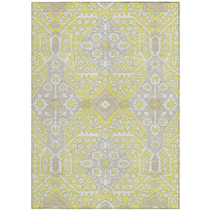 Homeroots 3' Versatile Floral Indoor Outdoor Area Rug In Artichoke Green, Ivory, And Gray - Washable Design 3' X 5' Polyester 590106