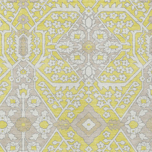 Homeroots 3' Versatile Floral Indoor Outdoor Area Rug In Artichoke Green, Ivory, And Gray - Washable Design 8' X 10' Polyester 590109