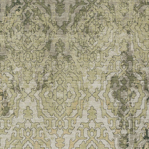 Homeroots 3' Artichoke Green And Beige Medallion Washable Area Rug For Indoor And Outdoor Spaces, Durable Design 9' X 12' Polyester 590116