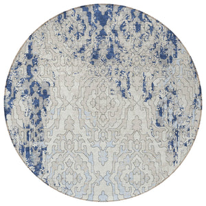 Homeroots 3' Artichoke Green And Beige Medallion Washable Area Rug For Indoor And Outdoor Spaces, Durable Design 8' Round Polyester 590120