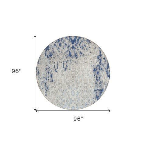 Homeroots 3' Artichoke Green And Beige Medallion Washable Area Rug For Indoor And Outdoor Spaces, Durable Design 8' Round Polyester 590120