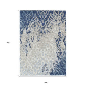 Homeroots 3' Artichoke Green And Beige Medallion Washable Area Rug For Indoor And Outdoor Spaces, Durable Design 9' X 12' Polyester 590122