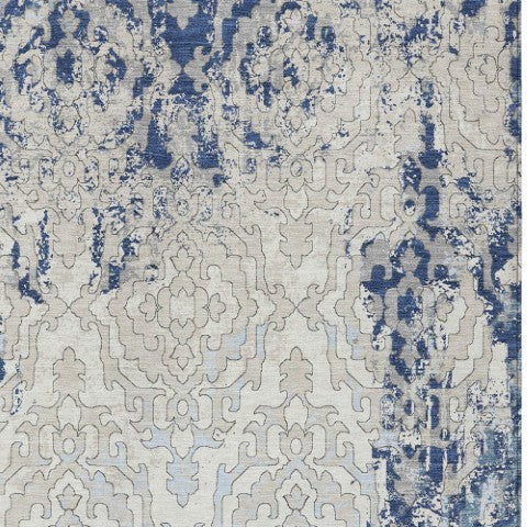 Homeroots 3' Artichoke Green And Beige Medallion Washable Area Rug For Indoor And Outdoor Spaces, Durable Design 10' X 14' Polyester 590123