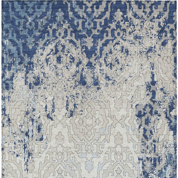 Homeroots 3' Artichoke Green And Beige Medallion Washable Area Rug For Indoor And Outdoor Spaces, Durable Design 10' X 14' Polyester 590123