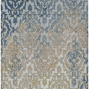 Homeroots 3' Artichoke Green And Beige Medallion Washable Area Rug For Indoor And Outdoor Spaces, Durable Design 10' X 14' Polyester 590129