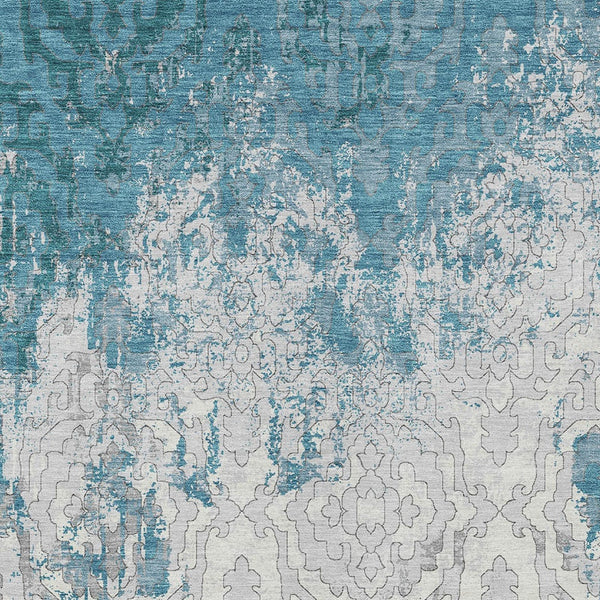 Homeroots 3' Artichoke Green And Beige Medallion Washable Area Rug For Indoor And Outdoor Spaces, Durable Design 5' X 8' Polyester 590131