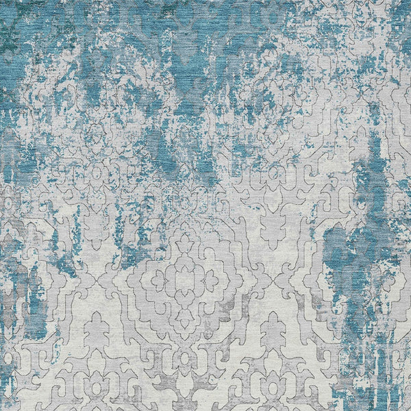 Homeroots 3' Artichoke Green And Beige Medallion Washable Area Rug For Indoor And Outdoor Spaces, Durable Design 8' X 10' Polyester 590133