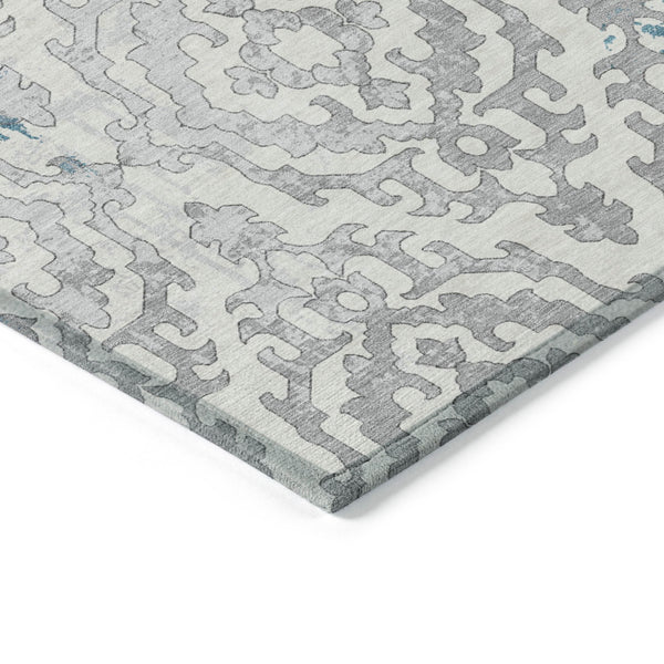 Homeroots 3' Artichoke Green And Beige Medallion Washable Area Rug For Indoor And Outdoor Spaces, Durable Design 8' X 10' Polyester 590133