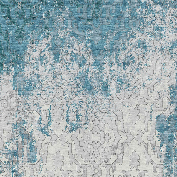 Homeroots 3' Artichoke Green And Beige Medallion Washable Area Rug For Indoor And Outdoor Spaces, Durable Design 10' X 14' Polyester 590135