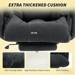 English Elm Reclining High Back Desk Chair with Flannel Cushioning and Extendable Footrest T3971P440169