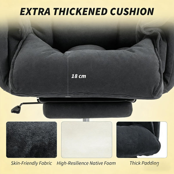 English Elm Reclining High Back Desk Chair with Flannel Cushioning and Extendable Footrest T3971P440169