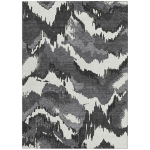 Homeroots 3' Stylish Beige Brown And Ivory Abstract Washable Area Rug For Indoor And Outdoor Spaces 9' X 12' Polyester 590146