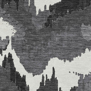 Homeroots 3' Stylish Beige Brown And Ivory Abstract Washable Area Rug For Indoor And Outdoor Spaces 9' X 12' Polyester 590146