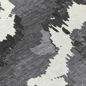 Homeroots 3' Stylish Beige Brown And Ivory Abstract Washable Area Rug For Indoor And Outdoor Spaces 9' X 12' Polyester 590146