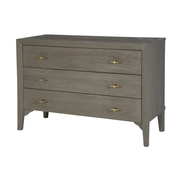 Butler Specialty Company Coastal 3-drawer Dresser In Gray - 46" Mango Wood Storage Solution Gray Mango Wood 5901496-butler