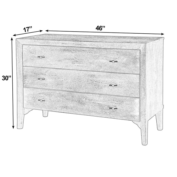 Butler Specialty Company Coastal 3-drawer Dresser In Gray - 46" Mango Wood Storage Solution Gray Mango Wood 5901496-butler
