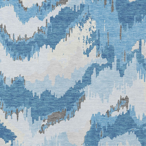 Homeroots 3' Stylish Beige Brown And Ivory Abstract Washable Area Rug For Indoor And Outdoor Spaces 3' X 5' Polyester 590154