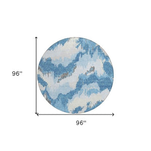 Homeroots 3' Stylish Beige Brown And Ivory Abstract Washable Area Rug For Indoor And Outdoor Spaces 8' Round Polyester 590156