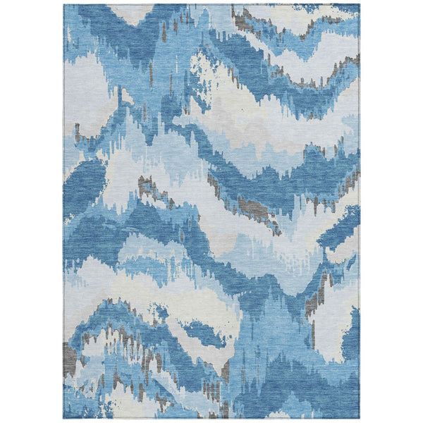 Homeroots 3' Stylish Beige Brown And Ivory Abstract Washable Area Rug For Indoor And Outdoor Spaces 9' X 12' Polyester 590158