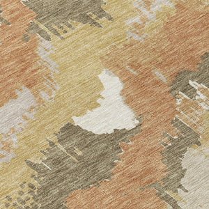 Homeroots 3' Stylish Beige Brown And Ivory Abstract Washable Area Rug For Indoor And Outdoor Spaces 10' X 14' Polyester 590171