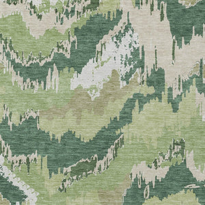 Homeroots 3' Stylish Beige Brown And Ivory Abstract Washable Area Rug For Indoor And Outdoor Spaces 10' X 14' Polyester 590177