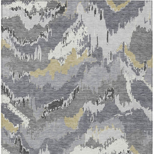 Homeroots 3' Stylish Beige Brown And Ivory Abstract Washable Area Rug For Indoor And Outdoor Spaces 3' X 5' Polyester 590178