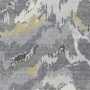 Homeroots 3' Stylish Beige Brown And Ivory Abstract Washable Area Rug For Indoor And Outdoor Spaces 3' X 5' Polyester 590178