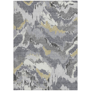 Homeroots 3' Stylish Beige Brown And Ivory Abstract Washable Area Rug For Indoor And Outdoor Spaces 8' X 10' Polyester 590181