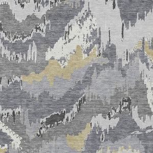 Homeroots 3' Stylish Beige Brown And Ivory Abstract Washable Area Rug For Indoor And Outdoor Spaces 8' X 10' Polyester 590181