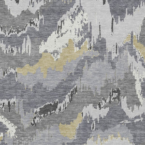 Homeroots 3' Stylish Beige Brown And Ivory Abstract Washable Area Rug For Indoor And Outdoor Spaces 10' X 14' Polyester 590183