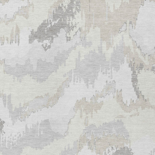 Homeroots 3' Stylish Beige Brown And Ivory Abstract Washable Area Rug For Indoor And Outdoor Spaces 5' X 8' Polyester 590185