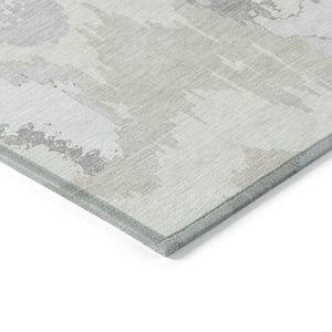 Homeroots 3' Stylish Beige Brown And Ivory Abstract Washable Area Rug For Indoor And Outdoor Spaces 10' X 14' Polyester 590189